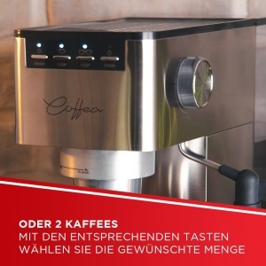 Espressor manual Polti Coffea P10S 13L compatibil cafea macinata si ESE Pads argintiu - Img 3