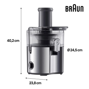 Extractor de suc Braun MultiJuice 7 SJ700, 1000W, 2L, Gri - Img 3