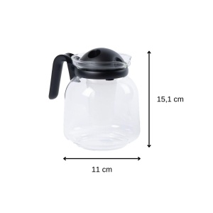 Fackelmann Cana de Cafea 15L Sticla Negru Transparent Rezistenta la Microunde - Img 3