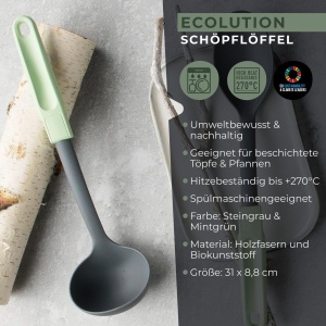 Fackelmann Ecolution Schopfloffel 315 cm MintSteingrau Material Sustenabil - Img 3