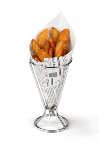 Fackelmann Fingerfood Holder Cromat cu 5 Hartii Antigrasime Design Ziar - Img 4