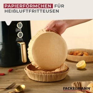 Fackelmann Hartie Air Fryer Rotunda 16x45 cm Antiaderenta Pachet 50 Bucati - Img 3
