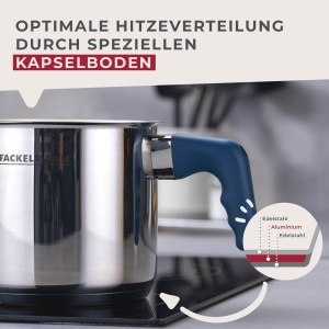 Fackelmann Milchtopf Essential 14 cm Otel Inoxidabil Maner Ergonomic - Img 5
