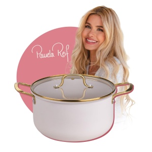Fackelmann Oala Cu Capac 24 cm Pastel-Beige 55L Aluminiu Recycled
