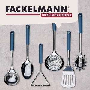 Fackelmann Schlitzwender Essential din otel inoxidabil maner ergonomic albastru ideal pentru prajire - Img 7