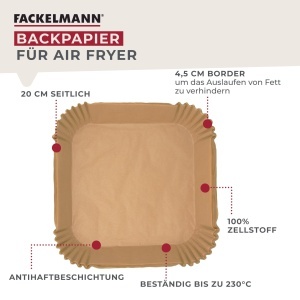 Fackelmann Set 100 Buc Air Fryer Hartie Antiaderenta Hitzebestandig 230degC - Img 2