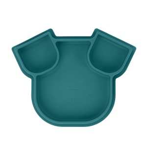 Farfurie de invatare Babymoov ISY PLATE, 3 compartimente, silicon, albastru