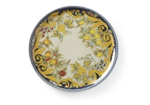 Farfurie pentru pizza HENDI Barocco, Porcelan, 310mm, GalbenNegru