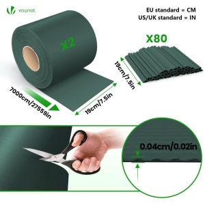 Fasi de protectie VOUNOT din PVC 140m x 19cm, 80 clipsuri, culoare verde - Img 4