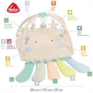 Fehn 3-D Activity Decke Oktopus 054149 5 Jucarii Detasabile 120x80 cm - Img 4