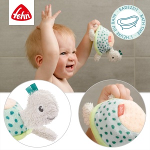 Fehn Bade Schwamm Schildkrote 054552 Jucarie Baie pentru Bebelusi si Copii 14 cm - Img 4