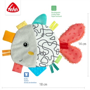 Fehn Crackling Fish - Jucarii Raschel pentru bebelusi de apucat si de jucat - Jucarii pentru bebelusi - Jucarii pentru abilitati motorii si jucarii pentru bebelusi de la 0+ luni - Img 4