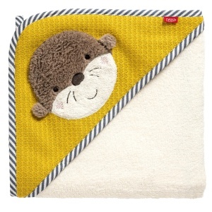 Fehn Kapuzenbadetuch Otter 80x80 cm Frottee cu Kapusa si Motiv Otter