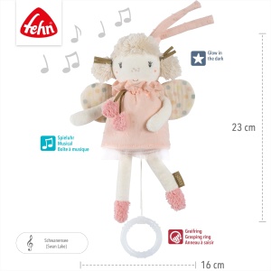 Fehn Mini-Spieluhr Fee 045017 Jucarie muzicala pentru somn bebelusi Glow-in-the-dark Melodie Schwanensee - Img 2