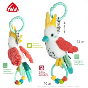 Fehn Zwitscher-Vogel 049060 Jucarie Interactiva pentru Bebelusi cu Sunete si Elemente Tactile - Img 2
