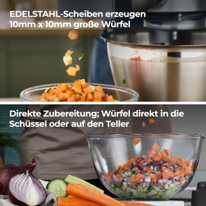 Feliator legume Kenwood KAX400PL, inox, pentru masini Chef, 10x10 mm - Img 4