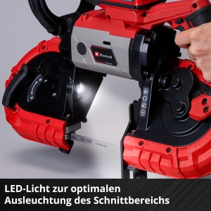 Ferastrau cu banda cu acumulator Einhell TE-MB 18127 U Li-Solo Power X-Change 18 V inaltime de taiere 115 mm latime de taiere 127 mm baza lumina LED i - Img 9
