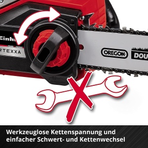 Ferastrau cu lant cu acumulator Einhell FORTEXXA 18/30 Power X-Change (Li-Ion, 18V, motor fara perii, bara de 30 cm, max. 4.300 min-1, fara baterie si incarcator) - Img 7