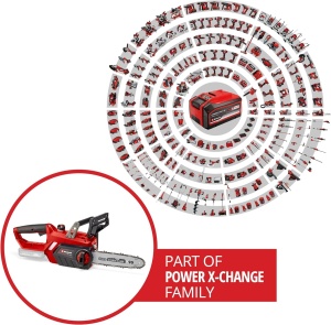 Ferastrau cu lant cu acumulator Einhell GE-LC 18/25 Li-Solo Power X-Change, functioneaza cu baterii (litiu-ion, 18V, bara/lant de calitate OREGON, protectie impotriva reculului, stift de prindere a lantului, fara baterie si incarcator) - Img 2