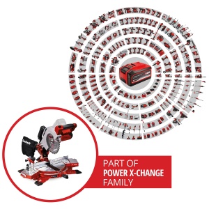 Ferastrau transversal cu acumulator Einhell TE-MS 18/210 Li-Solo Power X-Change (18 V, max. 60 mm x 120 mm adancime/latime de taiere, panza de ferastrau O 210 mm, cap de ferastrau basculant, laser, fara baterie) - Img 3