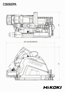 Feronier cu acumulator HiKOKI C3606DPAW2Z, 36 V, lama 165 mm, motor Brushless - Img 2