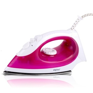 Fier de calcat cu abur Alpina 2000W functie spray rezervor 120ml talpa din otel inoxidabil rozalb