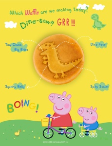 Fier de vafe Peppa Pig "George", mini fier de vafe in designul unic George Pig, pentru petreceri de ziua copiilor, Paste si Craciun, dimensiune vafe: O 10cm, produs cu licenta oficiala, culoare: verde - Img 5