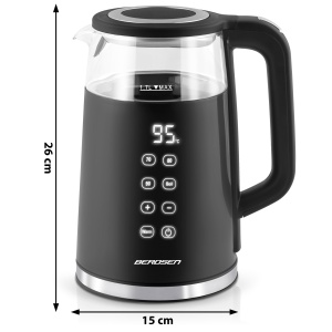 Fierbator de apa Berdsen 1,7 L 2200 W Negru cu Touchpanel - Img 4