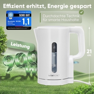 Fierbator de apa Clatronic WK 3834, 1L, 900W, BPA liber, alb - Img 2