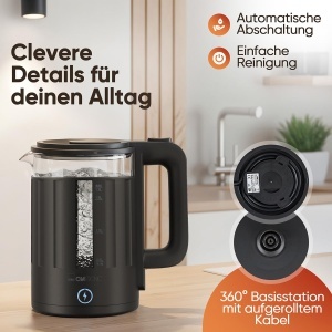Fierbator de apa Clatronic WK 3837 1,7 L 2200 W Negru - Img 6