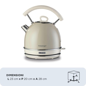 Fierbator electric Ariete Vintage 2877, 1,7L, 2000W, inox, bej - Img 3