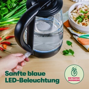 Fierbator electric BELLA 1,7 l, 1500 W, negru, din sticla - Img 3