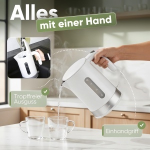 Fierbator electric Clatronic WK 3840, 1.8L, 2200W, BPA free, alb - Img 4