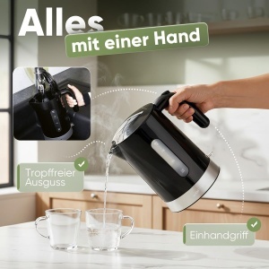 Fierbator electric Clatronic WK 3840, 1.8L, 2200W, BPA free, Negru - Img 4