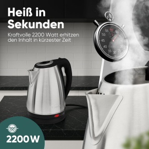 Fierbator electric Clatronic WKS 3830, 1,7 litri, 2200W, inox - Img 3