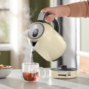 Fierbator electric KitchenAid 1,7L 2400W cu reglare temperatura 50-100C Creme - Img 3