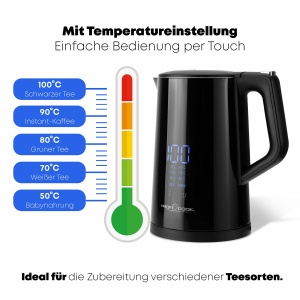 Fierbator ProfiCookr cu setare de temperatura 17L Selectarea temperaturii 50deg-100degC Afisarea temperaturii tinta si reala Functia de mentinere la c - Img 2