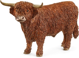 Figurina Bovine Schleich Hochland Bulle 13919, 14 x 6 x 8 cm, Detaliu Realist