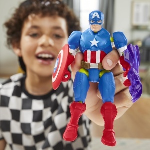 Figurina de actiune MixMashers Marvel Captain America, 12 cm, albastra - Img 6