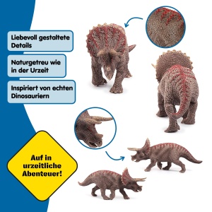 Figurina Dinosaur Triceratops Schleich Detalii realiste, 21 x 5 x 10 cm - Img 4