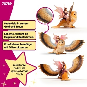 Figurina Elfa cu Bufnita Stralucitoare Schleich BAYALA 4 Piese Pentru copii de la 5 ani - Img 3