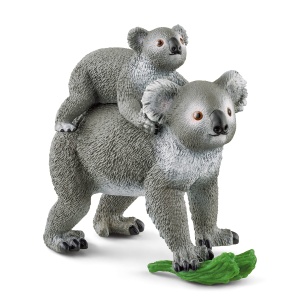 Figurina Koala Mama cu Pui Schleich WILD Life, 3 Piese, Design Detaliat