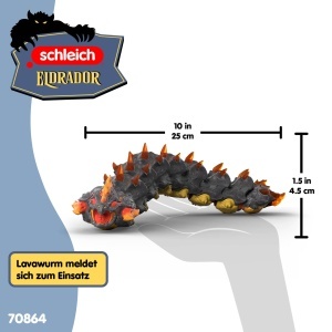Figurina Lavawurm Schleich ELDRADOR 70864, 25 x 4 x 5 cm, Detalii Realiste - Img 5