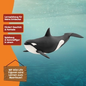 Figurina Orka Schleich WILD LIFE, 10 x 20 x 7 cm, Detalii realiste - Img 6