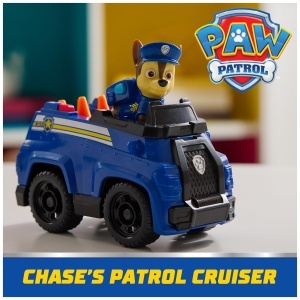 Figurina PAW Patrol Chase cu Vehicul Politie Model 2025 Reciclabil Roti Functionale - Img 3