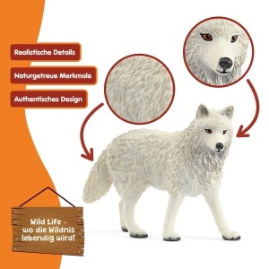Figurina Polarwolf Schleich WILD Life, 8 x 3 x 6 cm, pentru copii de la 3 ani - Img 3