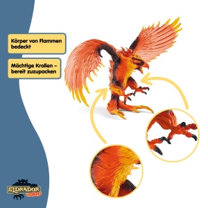 Figurina Schleich ELDRADOR Feueradler 42511, 17 x 13 x 13 cm, cu aripi mobile - Img 5