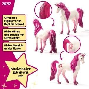 Figurina Unicorn Mandala Schleich BAYALA 14x3x11 cm, Detalii Argintii, Mane Fucsia - Img 3