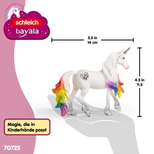 Figurina Unicorn Regenbow Schleich BAYALA 70725, 4 x 14 x 12 cm, Detalii Argintii - Img 5
