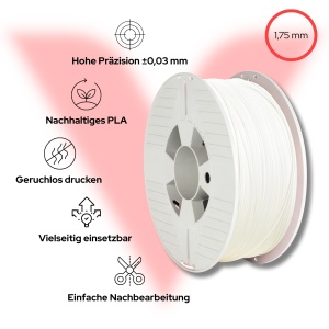 Filament 3D Verbatim 55315 PLA 1,75mm 1kg Alb - Img 2
